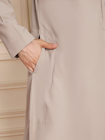 Men’s Light Grey Solid Thobe