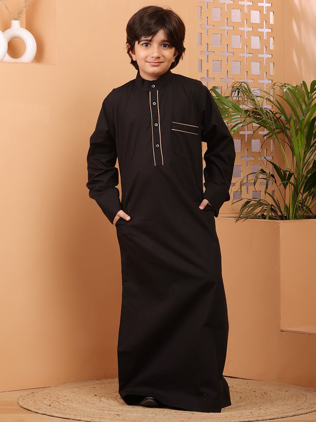 Nabia Black Thobe/Jubba for Kids Boys