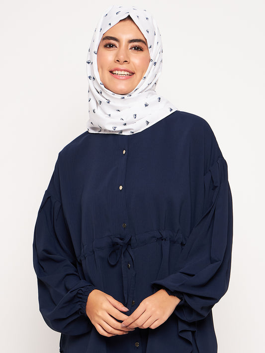 Nabia White Printed Scarf