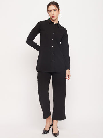 Nabia Women Black Solid Co-Ord Set