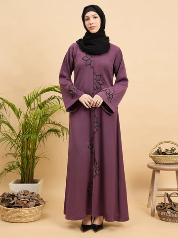 Modest Handworked Front Open Luxury Abaya Burqa with Hijab