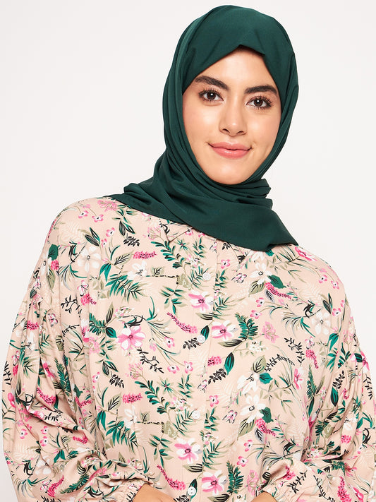 Nabia Bottle Green Solid Scarf