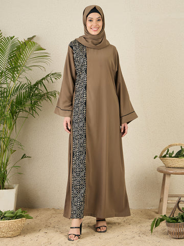 Embroidered Abaya Dress for Women with matching scarf