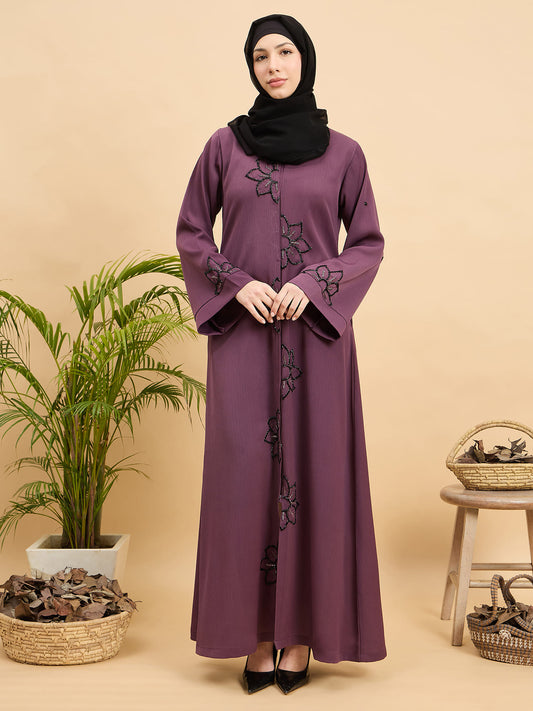 Modest Handworked Front Open Luxury Abaya Burqa with Hijab