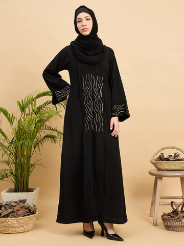 Handworked Luxury Modest Abaya Burqa for Women with Georgette Hijab
