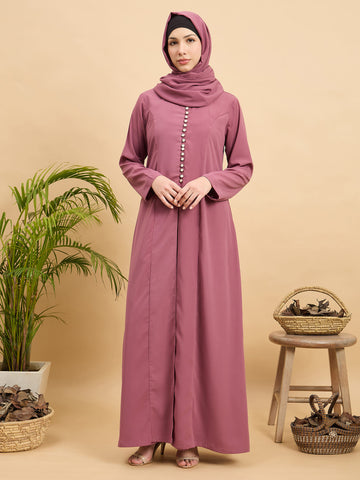 Modest Pink Abaya Burqa for Women with Matching Hijab