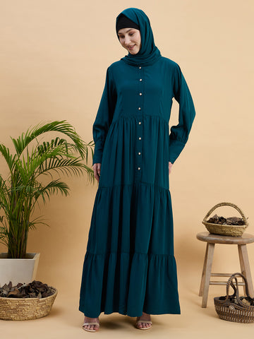 Women’s Green Abaya Burqa with Matching Hijab