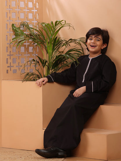 Nabia Black Thobe/Jubba for Kids