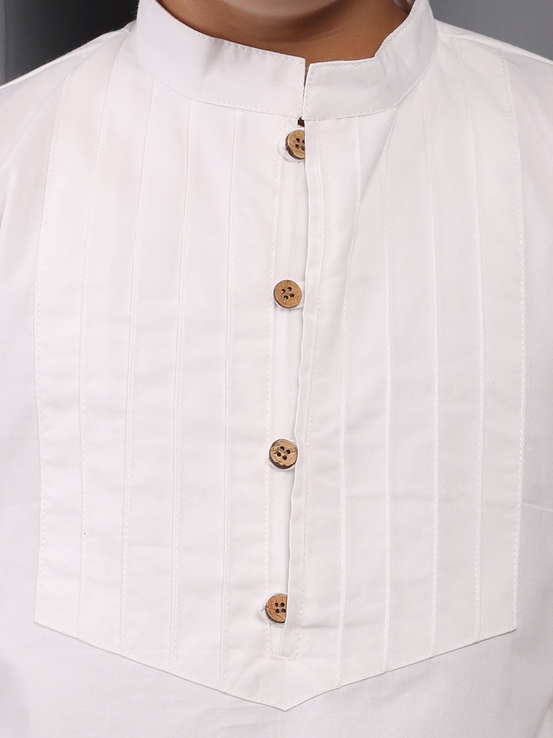 Nabia Solid White Kurta Pajama Set for Kids Boys