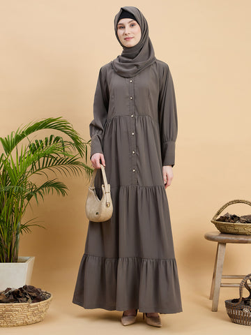 Women’s Grey Abaya Burqa with Matching Hijab