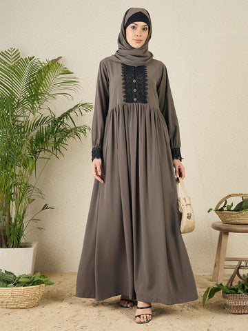 grey abaya dress Serene Classic Abaya main image 0