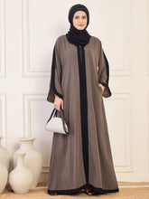 Nabia Grey  Aline Abaya with Black Georgette Hijab