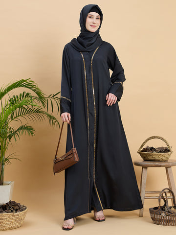 Olive Black luxury Abaya Burqa with Matching Hijab