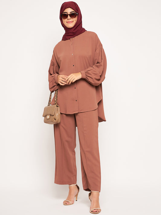 Nabia Maroon Solid Scarf