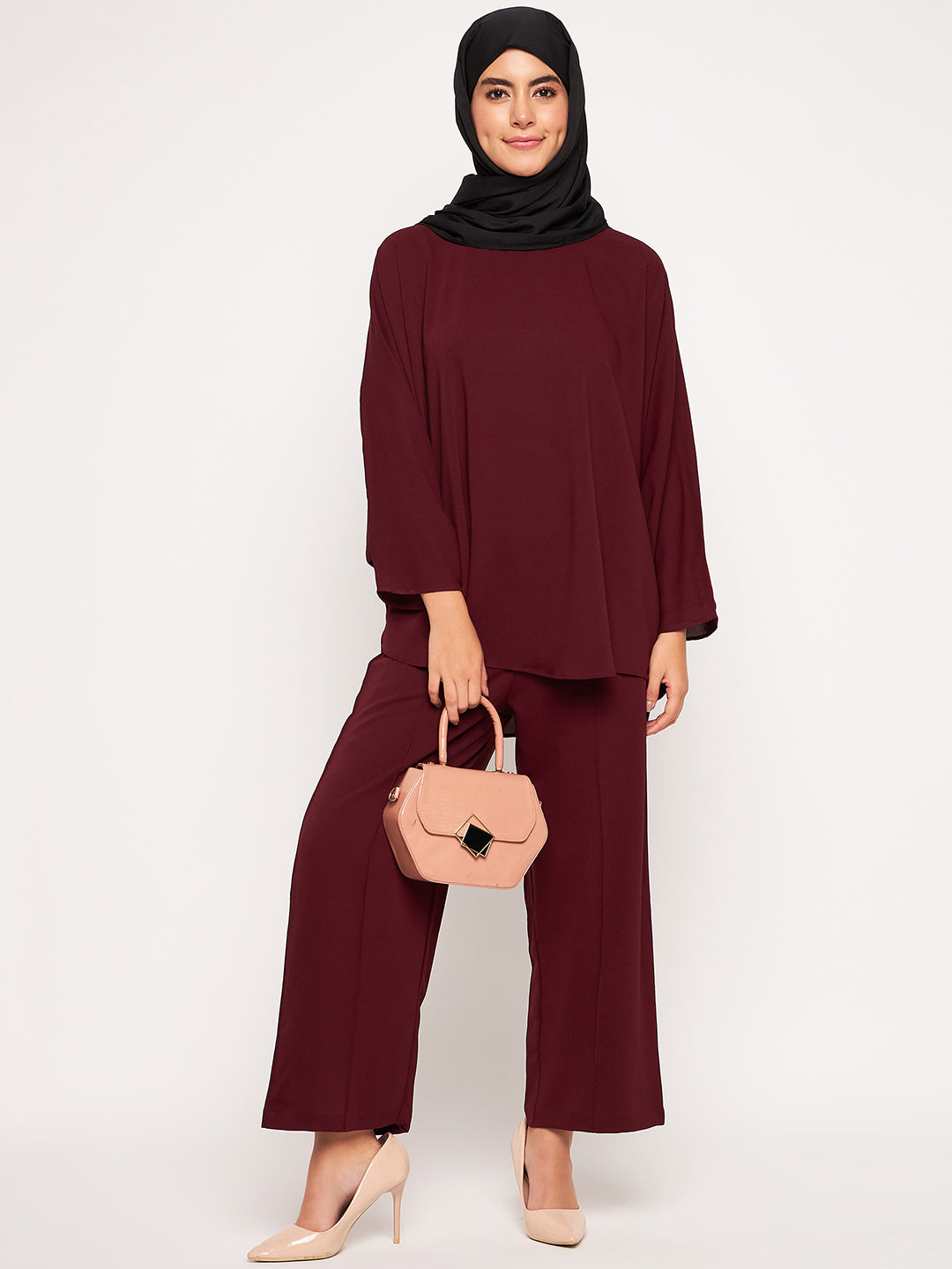 Nabia Black Solid Scarf for Women