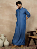 Nabia Blue Zip Closure Denim Jubba/Thobe