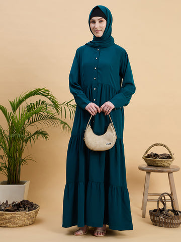 Women’s Green Abaya Burqa with Matching Hijab