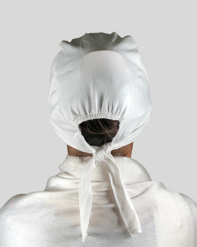 Plain White Turban-style cap Hijab
