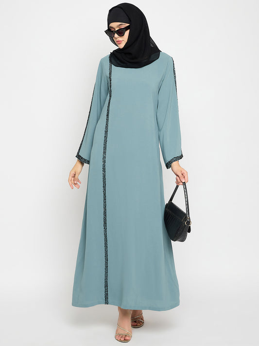 Nabia Crush Nida Luxury Abaya with Hand Work Detailing
