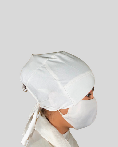 Plain White Turban-style cap Hijab