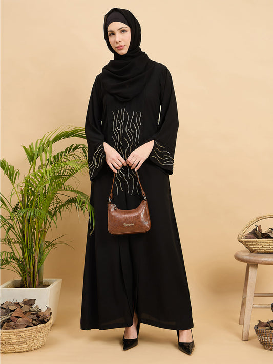 Handworked Luxury Modest Abaya Burqa for Women with Georgette Hijab