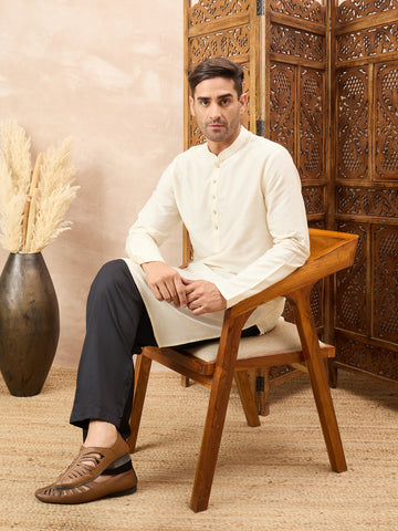 Black Solid Men's Casual Cotton Pajama