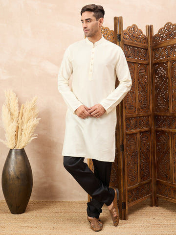 Black Solid Men's Casual Cotton Pajama
