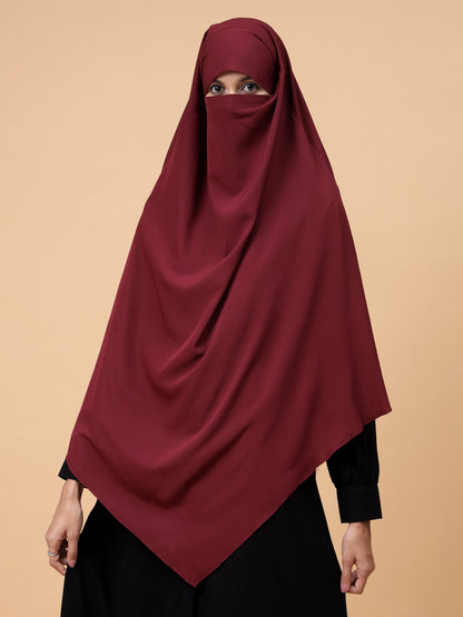 Nabia Single Layer Soft Crepe Maroon Khimar Hijab