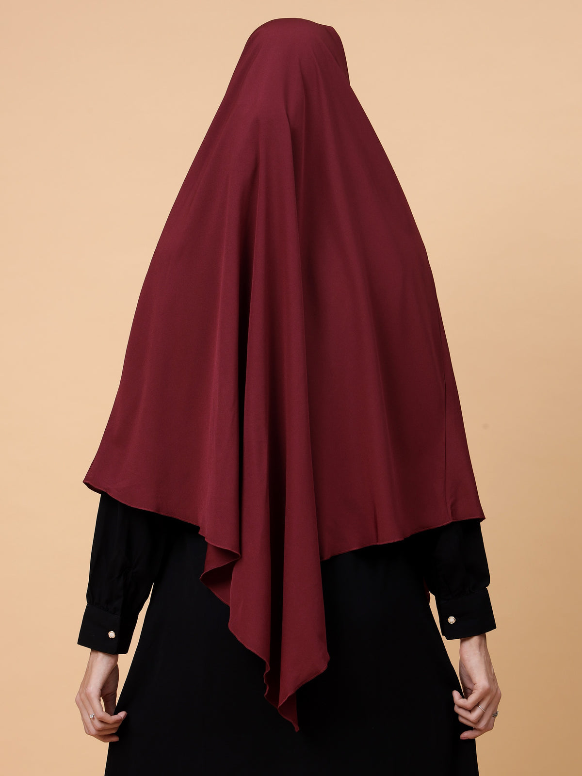 Nabia Single Layer Soft Crepe Maroon Khimar Hijab