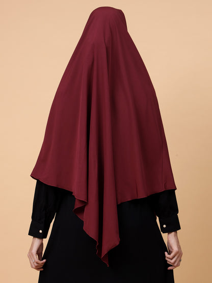 Nabia Single Layer Soft Crepe Maroon Khimar Hijab