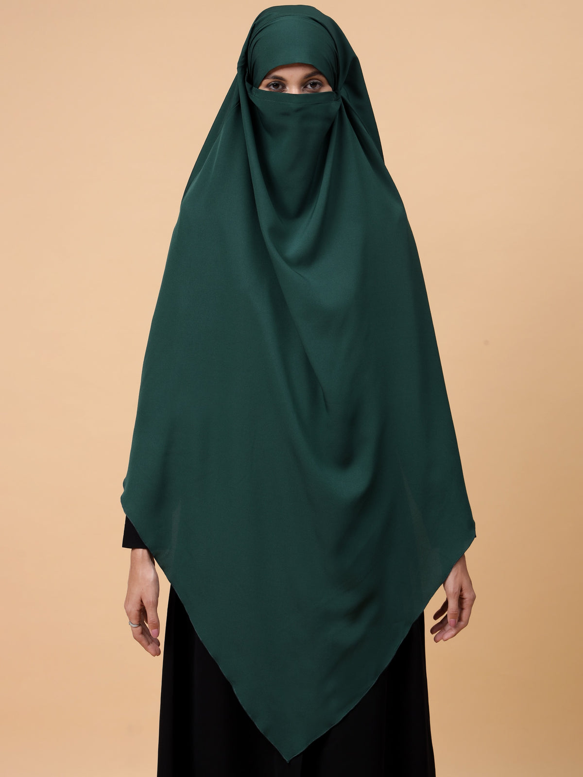 Nabia  Single Layer Soft Crepe Green Khimar Hijab
