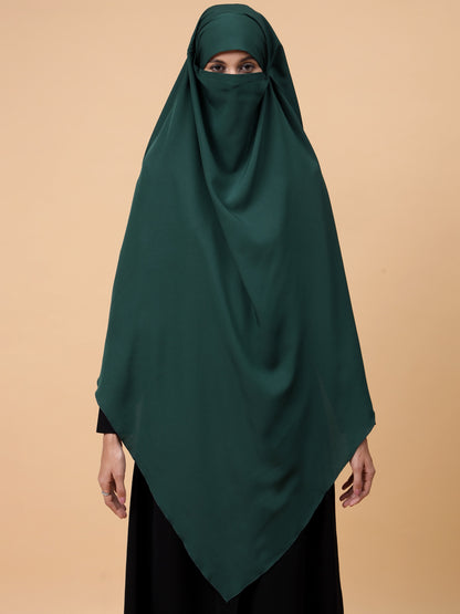Nabia  Single Layer Soft Crepe Green Khimar Hijab