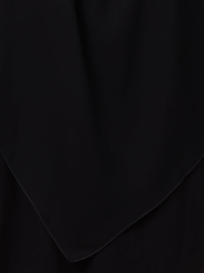 Nabia  2 Layer Solid Diamond Georgette Black Khimar Hijab
