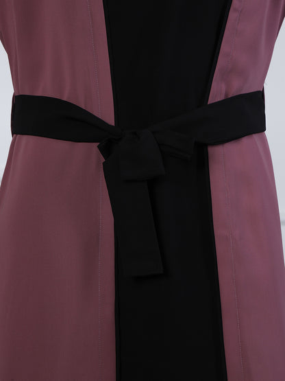 2 Piece Shrug Set Abaya with Black Hijab For Women