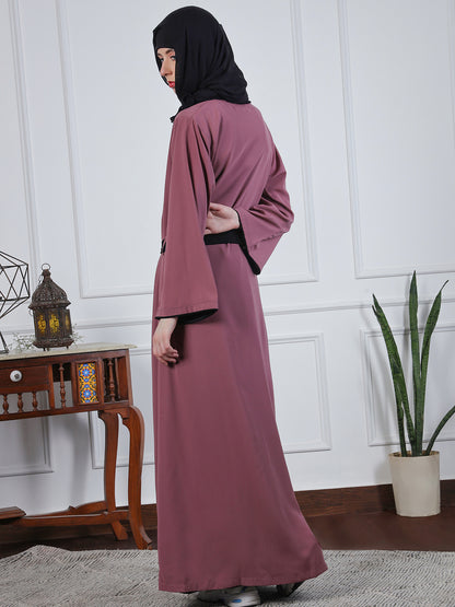 2 Piece Shrug Set Abaya with Black Hijab For Women