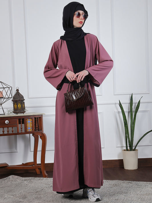 2 Piece Shrug Set Abaya with Black Hijab For Women