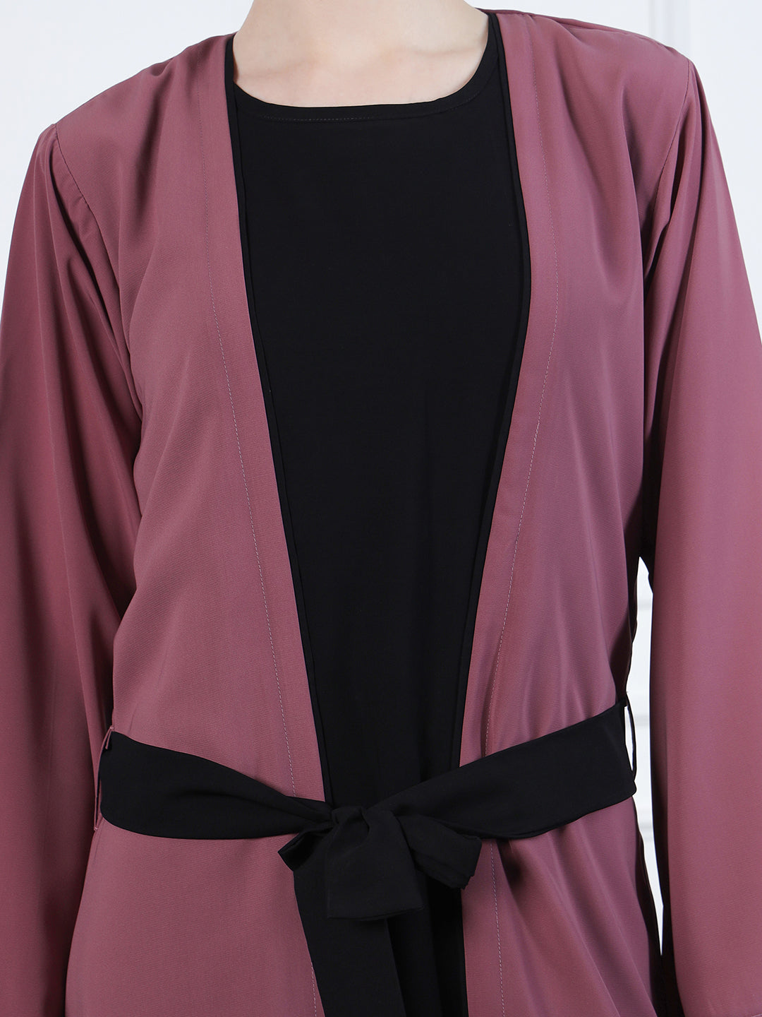 2 Piece Shrug Set Abaya with Black Hijab For Women