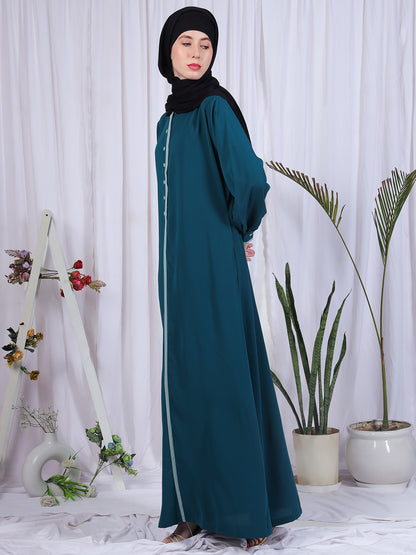 Nabia  Solid  Abaya For Women with Georgette Scarf