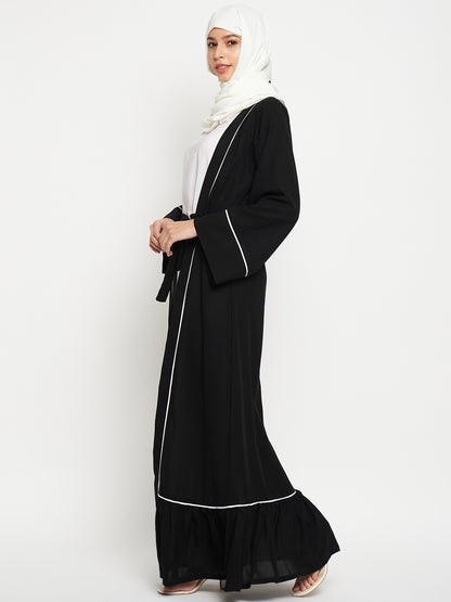 2 Piece Shrug Set Abaya with Black Hijab