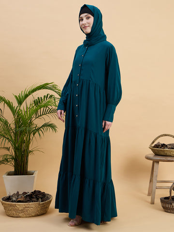 Women’s Green Abaya Burqa with Matching Hijab