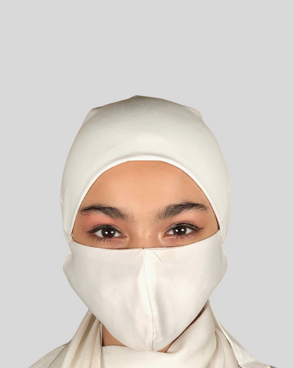 Plain White Tie-Back Undercap Hijab