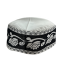 Men's White Cotton Embroidered Kufi Cap