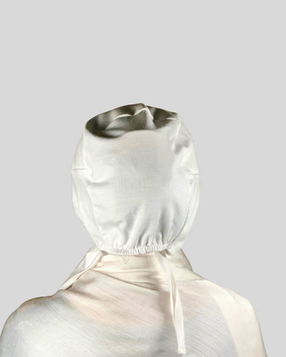 Plain White Tie-Back Undercap Hijab