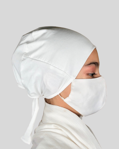 Plain White Tie-Back Undercap Hijab