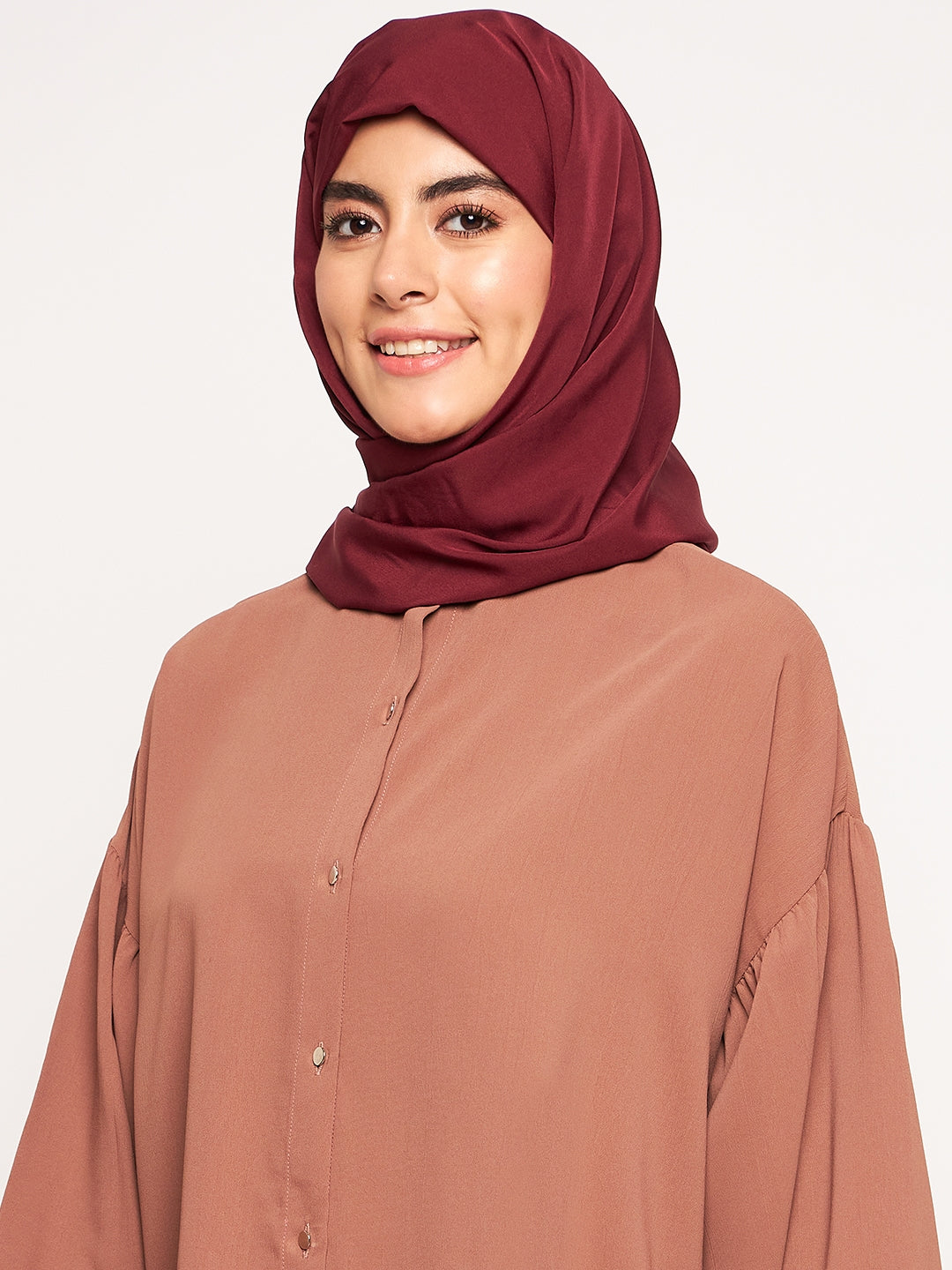 Nabia Maroon Solid Scarf