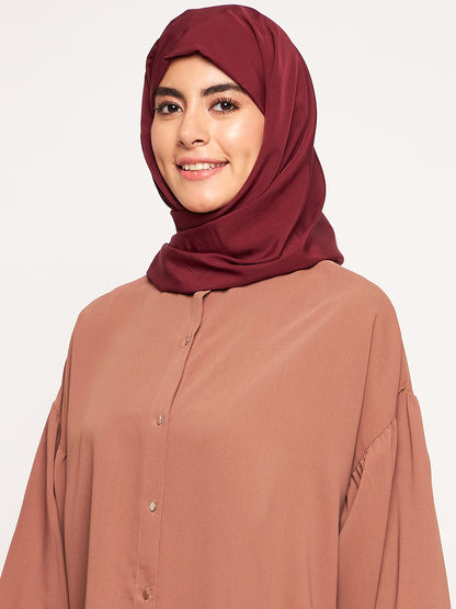 Nabia Maroon Solid Scarf
