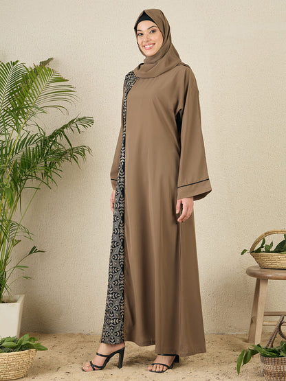 Embroidered Abaya Dress for Women with matching scarf