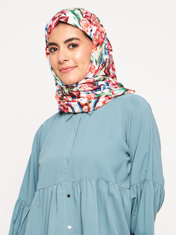 Nabia Multicolor Floral Printed Ragular Use Women’s Scarf