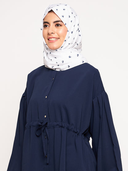 Nabia White Printed Scarf