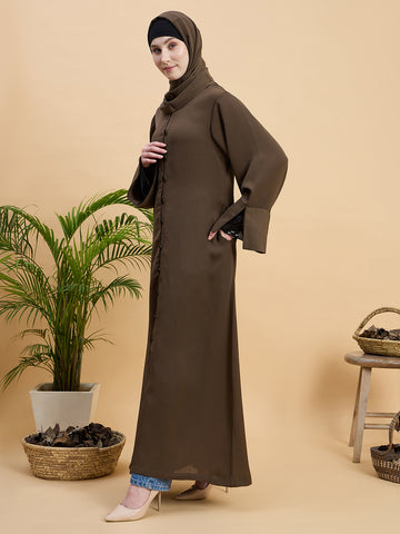 Women’s Front Open Oat Abaya Burqa with Matching Hijab